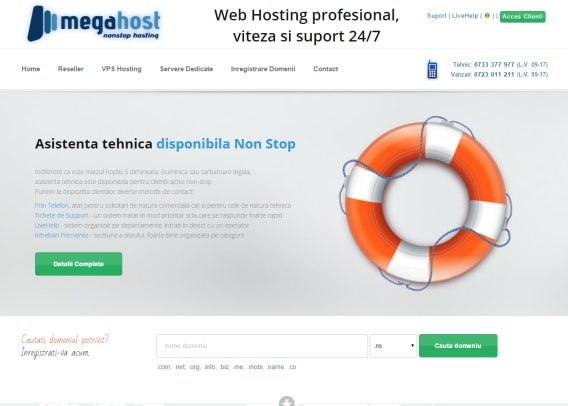 Screenshot site Megahost